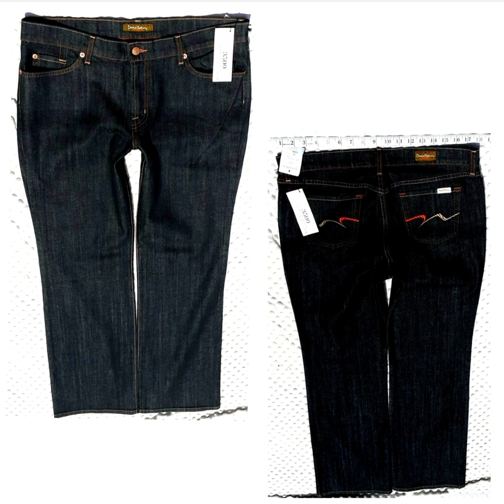 David Kahn Jeans Size 14/32 3500 Dark Boot Cut - Picture 3 of 9